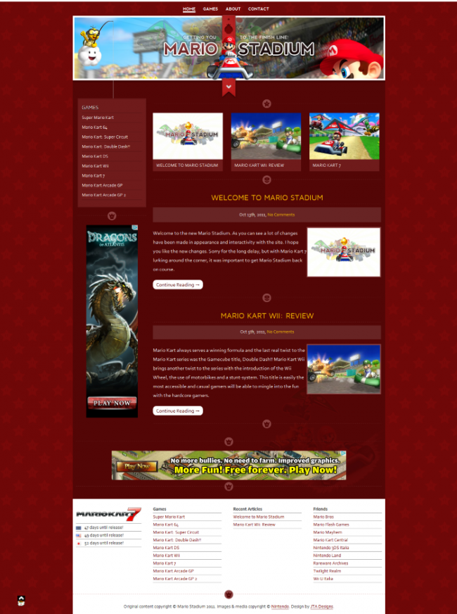 Mario Stadium Homepage