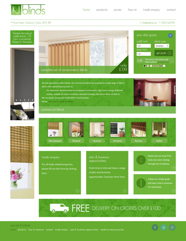 KJ Blinds Homepage