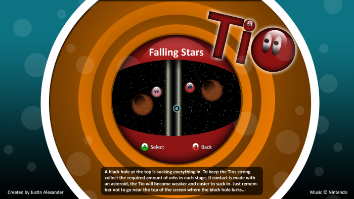 TIO - Falling Stars Menu Screen